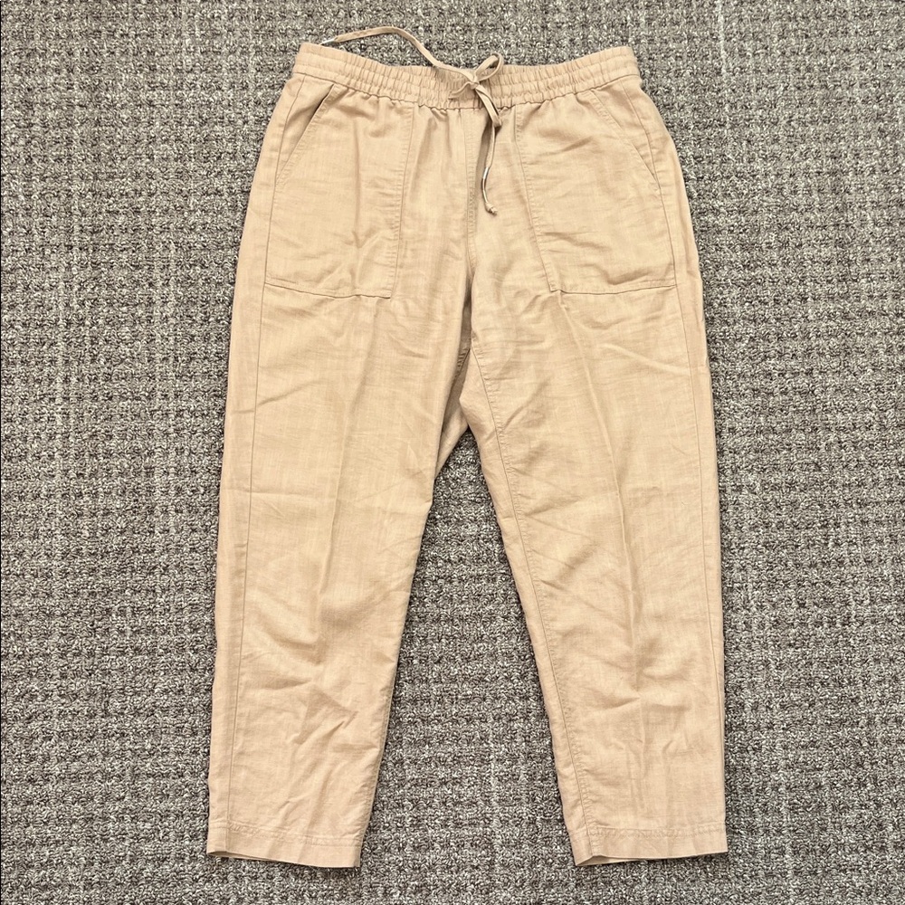 J. Crew Women's Blush/Beige Linen Trousers